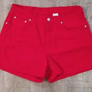 Womens 15/16 Jordache Retro Red Denim Shorts.